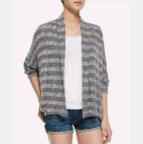 Splendid Graphite Sierra Striped Knit Cardigan Top - Picture 2 of 11
